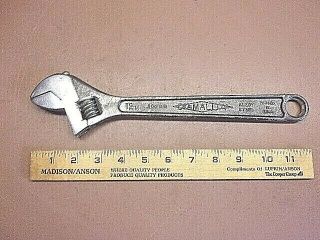 Vintage Diamond Tool & Horseshoe Co.  12 " Adjustable Wrench Diamalloy Usa Made