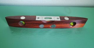 Vintage Stanley 260 Rosewood Wood 9 " Torpedo Level W/6 Round Insert Magnets Usa