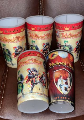 5 Holographic Medieval Times Dinner & Tournament Cups