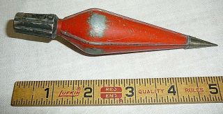 Vintage 5 " Stanley Usa 8 Oz.  Red Plumb Bob No.  171 With Detachable Nickel Point