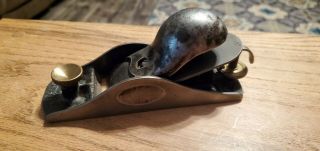 Stanley Block Plane No 9 1/4 V Stamp On Iron (1912 - 1918) W/ Wrong Lever Cap