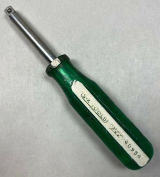 Vintage S - K Hand Tools 40954 Green Handle Socket Spinner Handle 1/4 " Drive Sk