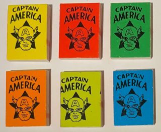 Captain America Mini - Comics Set Green Red Yellow Blue Orange Lime Chp 1966 Promo