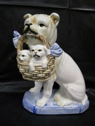 Fitz And Floyd Momma With Basket Of Babies Figurine