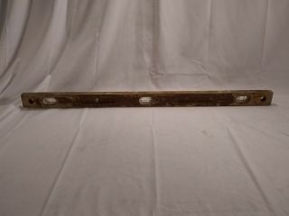 Vintage 39” Long Wooden Level - W/ Old Brown Paint - Concrete/masonry Work
