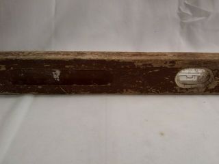 Vintage 39” Long Wooden Level - w/ Old Brown Paint - Concrete/Masonry Work 3