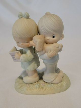 Precious Moments " Puppy Love Is From Above " 1987 Porcelain Figurine 106798