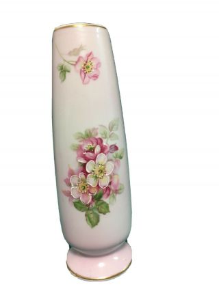 Vintage Norleans Japan Vase Hand Painted Satin Pink