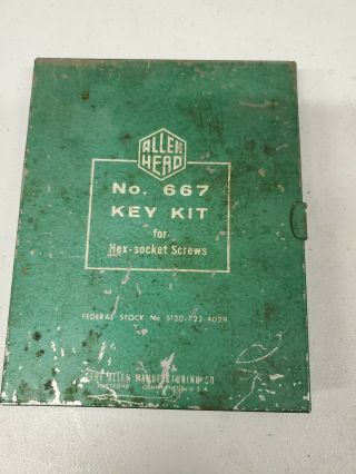 Vintage Allen Head No.  667 Key Kit For Hex Socket Screws (a225)