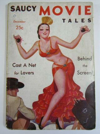 Saucy Movie Tales December 1937 Vg Belly Dancer Cover Art