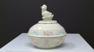2004 Lenox China Spring Time Chick Easter Egg Limited Edition Covered Box W/ Box