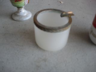 Vintage Small Glass And Brass Ashtray 1 3/4 " Tall