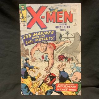 X - Men 6 Silver Age Sub - Mariner Marvel Comic Book Scarlet Witch Quicksilver