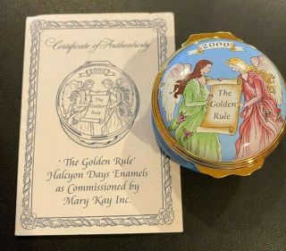Halcyon Days Enamels " The Golden Rule ",  2000 With Certificate Of Authenticity