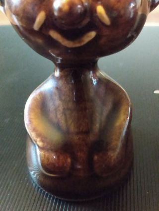 Vintage Porcelain Glazed Ceramic Man In Overcoat Bell 4.  75” In.  Asian Figurine
