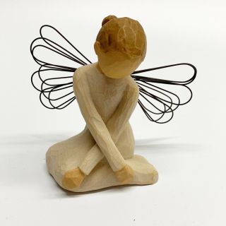 Willow Tree Angel Of Serenity Wooden Painted Seated Figurine