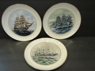 The Official Tall Ships Fine China 3 Plates Nippon Maru - Danmark - Amerigo Vespucci