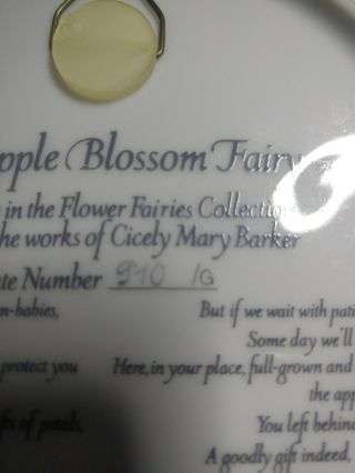 Flower Fairies Series 6 Apple Blossom Fairy Plate Villeroy Boch Cicely M Barker 3