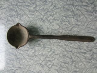 Vintage Blacksmith Cast Iron Lead Melting Pot Ladle