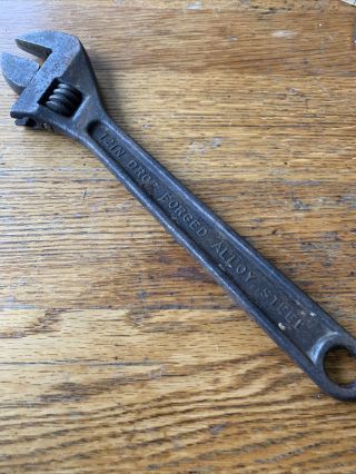 Vintage Utica Tools 12 " Crescent Wrench Forged Steel Made In Usa
