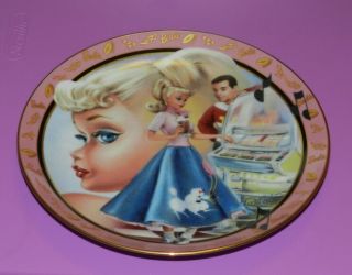 Soda Shop Barbie Plate,  2001,  2nd In The Barbie The All - American Girl Series