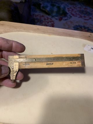 Vintage Lufkin No 016 (136 1/2) Boxwood Brass In/out Caliper Ruler