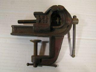 Vintage Lh&f Company No 1 Miniature Table Top Bench Vise With 1 1/2 Inch Jaws