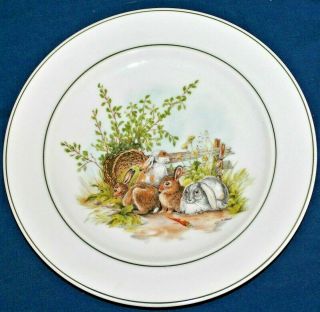 Estate E & R Western Germany Bunnies Rabbits Collector Plate 4 Bunnies