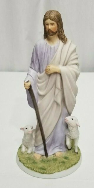 1992 Homco Home Interiors Masterpiece Porcelain Jesus The Shepherd 8 " Figurine