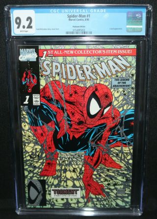 Spider - Man 1 - Todd Mcfarlane - Platinum Edition - Cgc Grade 9.  2 - 1990