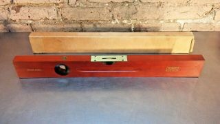 Stanley No.  0 Cherry Wood 24 " Level W/brass Plate,  Hendrie & Bolthoff Box Label