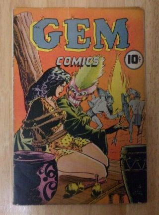 Gem Comics 1 1945 Spotlight,  Great Bondage Cover,  Vg Minus Hard To Find