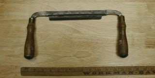 Vintage Unbranded Draw Knife,  12 - 7/8 " H - H,  1 - 3/16 " X 6 - 5/8 " Edge,  W/welded Repairs