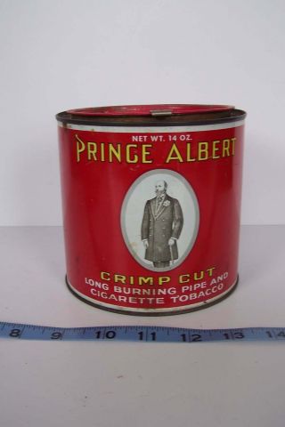 Prince Albert Tobacco Tin Can Net Wt 14 Oz With Cover & Opener