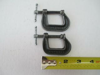 2 - - Vintage " Craftsman " 1 Inch C Clamps Malleable Iron (made In Usa)