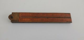 Lufkin Vintage No.  781 24  Brass And Boxwood 4 Piece Folding Ruler No Damage