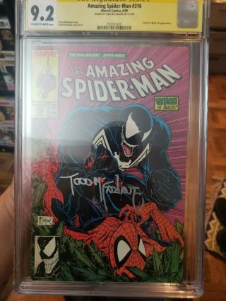 The Spider - Man 316 Cgc 9.  2 Signed By Todd Mcfarlane