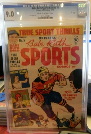 Babe Ruth Sports Comics 5 Cgc 9 Pop 2 Bob Chappius 1949 Harvey Bob Powell Art
