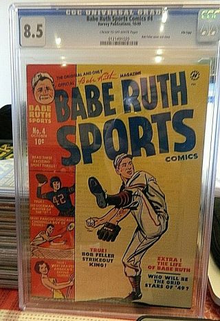 Babe Ruth Sports Comics 4 Cgc 8.  5 Pop 2 Bob Feller 1949 Harvey Publications