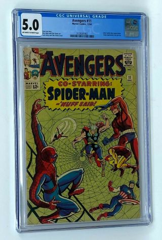Avengers 11 Marvel Comics 1964 Cgc 5.  0 Early Spider - Man Appearance,  Kang
