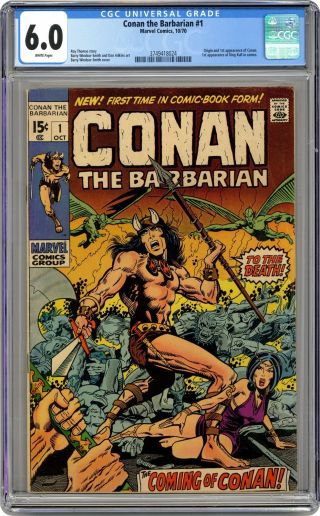 Conan The Barbarian 1 Cgc 6.  0 1970 3749418024 1st App.  Conan