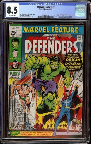 Marvel Feature 1 Cgc 8.  5 Off - White (marvel 1971) 1st Appearance Defenders