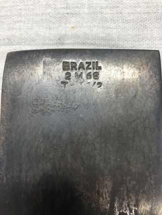 Vintage Single Bit Axe Head Made In Brazil 3lbs. 2