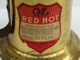 Clayton & Lambert No.  800 One - Quart Blowtorch: " Red Hot " Rare Logo