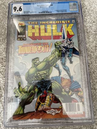 Incredible Hulk 449 - Cgc 9.  6 White Pages - 1st Thunderbolts - Newsstand