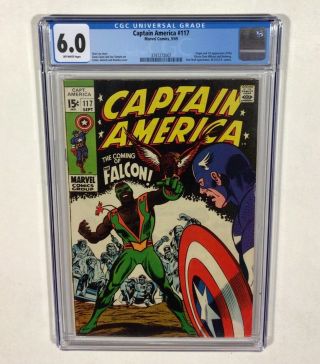 Captain America 117 Cgc 6.  0 Key (1st Falcon & Origin) 1969 Marvel