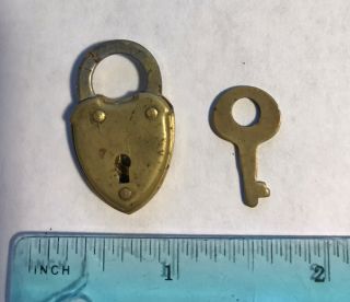 Eagle Lock Co.  Vintage Heart - Shaped Lock With Key