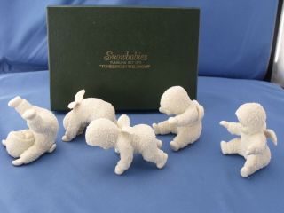 Department 56 Snowbabies: Tumbling In The Snow Set Of 5 In Green Box