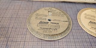 Vintage 2x 1935 Lufkin Pipe Threads & Screw Threads Tap & Drill Size Wheel Chart 3