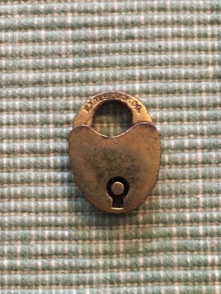 Antique Eagle Lock Co.  Miniature Heart Shaped Padlock - No Key
